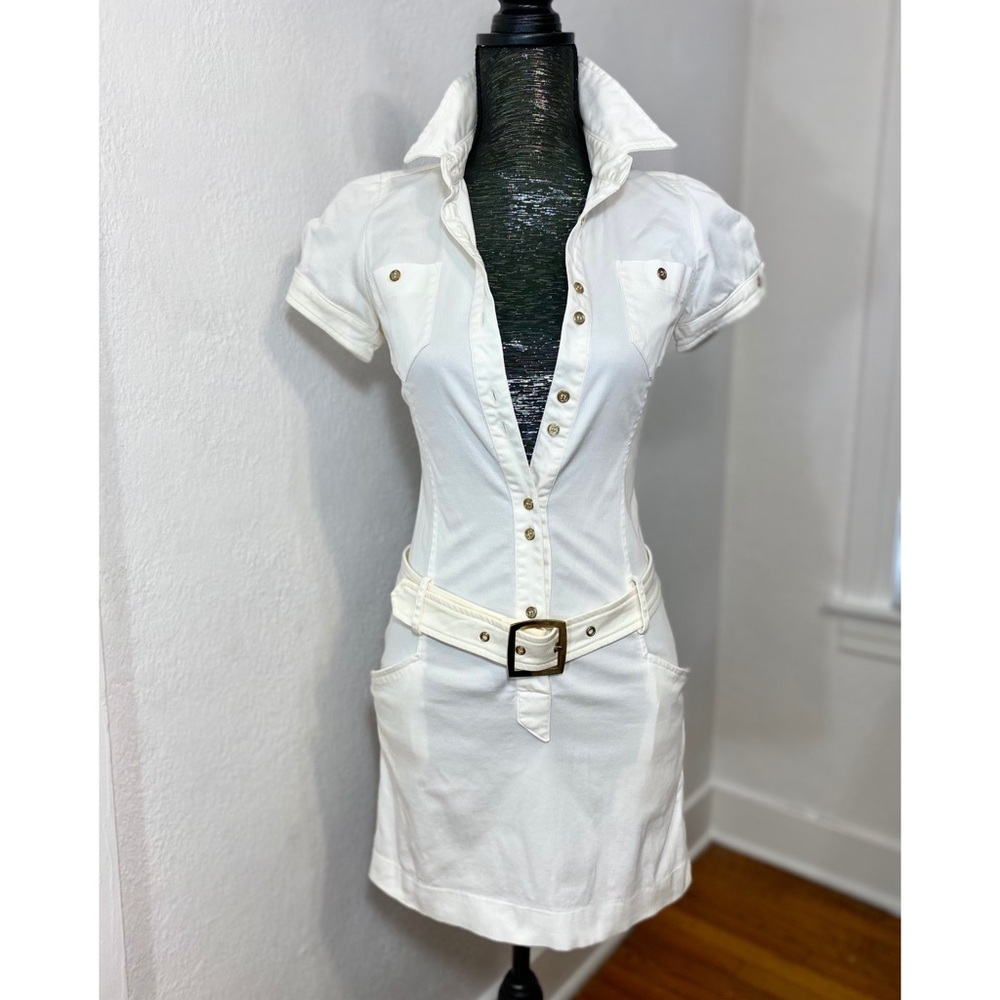 Peg White Cotton Stretch Mini Dress with Bely Made in Italy Sz 42